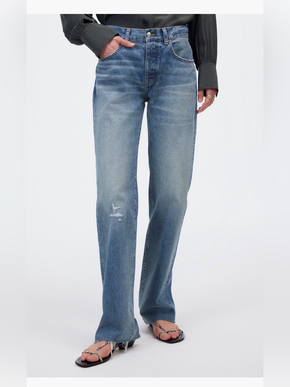 Madewell the dean airy easy straight leg jeans